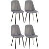 4er Set Esszimmerstuhl Baxter Samt (Farbe blau)