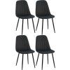 4er Set Esszimmerstuhl Baxter Samt (Farbe blau)