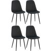 Sada 4 sametových jídelních židlí Baxter