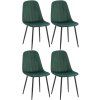 4er Set Esszimmerstuhl Baxter Samt (Farbe blau)
