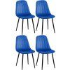 4er Set Esszimmerstuhl Baxter Samt (Farbe blau)