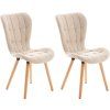 2er Set Esszimmerstuhl Elda (Farbe creme, Grundmaterial Stoff)