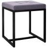 Sitzhocker Barci mit schwarzem Gestell (Farbe dunkelgrau, Grundmaterial Samt)