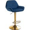 Barhocker Braga Gold Samt (Farbe blau)