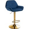 Zlatá sametová barová židle Braga