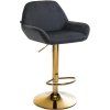 Barhocker Braga Gold Samt (Farbe dunkelgrau)