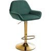Barhocker Braga Gold Samt (Farbe blau)