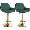 2er Set Barhocker Braga Gold Samt (Farbe dunkelgrau)