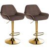 2er Set Barhocker Braga Gold Samt (Farbe dunkelgrau)