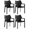 4er Set Stuhl Diva (Farbe dunkelgrau)