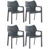 4er Set Stuhl Diva (Farbe dunkelgrau)