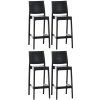 4er Set Barhocker Maya Kunststoff (Farbe dunkelgrau)