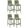 4er Set Barhocker Maya Kunststoff (Farbe dunkelgrau)