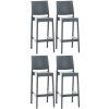 4er Set Barhocker Maya Kunststoff (Farbe dunkelgrau)