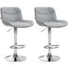 2er Set Barhocker Vonore Stoff (Farbe creme, Gestell Farbe chrom)