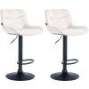 2er Set Barhocker Vonore Samt (Farbe creme, Gestell Farbe chrom)