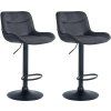 2er Set Barhocker Vonore Samt (Farbe creme, Gestell Farbe chrom)