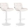 2er Set Barhocker Vonore Samt (Farbe creme, Gestell Farbe chrom)