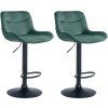 2er Set Barhocker Vonore Samt (Farbe creme, Gestell Farbe chrom)