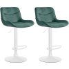 2er Set Barhocker Vonore Samt (Farbe creme, Gestell Farbe chrom)