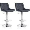 2er Set Barhocker Vonore Samt (Farbe creme, Gestell Farbe chrom)