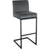 Barhocker Hopewell Samt (Farbe dunkelgrau)