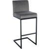 Barhocker Hopewell Samt (Farbe dunkelgrau)