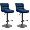 2er Set Barhocker Damar Samt (Farbe creme, Gestell Farbe schwarz)