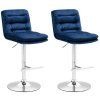 2er Set Barhocker Damar Samt (Farbe creme, Gestell Farbe schwarz)