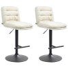 2er Set Barhocker Damar Stoff (Farbe creme, Gestell Farbe schwarz)