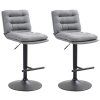 2er Set Barhocker Damar Stoff (Farbe creme, Gestell Farbe schwarz)