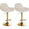 2er Set Barhocker Braga Gold Stoff (Farbe creme)