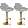 2er Set Barhocker Braga Gold Stoff (Farbe creme)