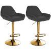 2er Set Barhocker Braga Gold Stoff (Farbe creme)