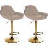 2er Set Barhocker Braga Gold Stoff (Farbe creme)
