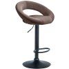 Barhocker Olinda Samt (Farbe schwarz, Gestell Farbe chrom)