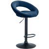 Barhocker Olinda Samt (Farbe schwarz, Gestell Farbe chrom)