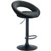 Barhocker Olinda Samt (Farbe schwarz, Gestell Farbe chrom)
