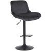 Barhocker Solon Schwarz (Farbe dunkelgrau, Grundmaterial Samt)
