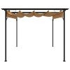 Pergola se zatahovací střechou taupe 3 x 3 m ocel 180 g/m² 312227