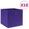 Úložné boxy 10 ks netkaná textilie 28 x 28 x 28 cm fialové 325213