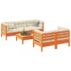 6dílná zahradní sedací souprava podušky voskově hnědá borovice 3299294