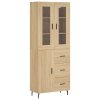 Skříň highboard dub sonoma 69,5 x 34 x 180 cm kompozitní dřevo 3198484
