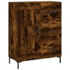 Skříň highboard kouřový dub 69,5 x 34 x 180 cm kompozitní dřevo 3200006