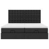 Osmanský postel s matracemi&LED černá 180x200cm umělá kůže 3314503
