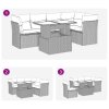 6dílná zahradní sedací souprava a podušky světle šedá polyratan 3326163