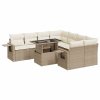 9dílná zahradní sedací souprava s poduškami béžová polyratan 3326449