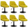 Otočné jídelní židle 6 ks hořčicově žluté samet 3088809