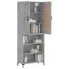 Skříň highboard betonově šedá 69,5x34x180 cm kompozitní dřevo 3200069