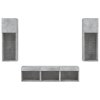5dílná obývací stěna s LED betonově šedá kompozitní dřevo 3216600
